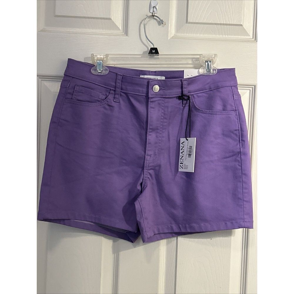 NWT!‎ ZENANA Shorts Lavender High Rise Stretch Women's XL